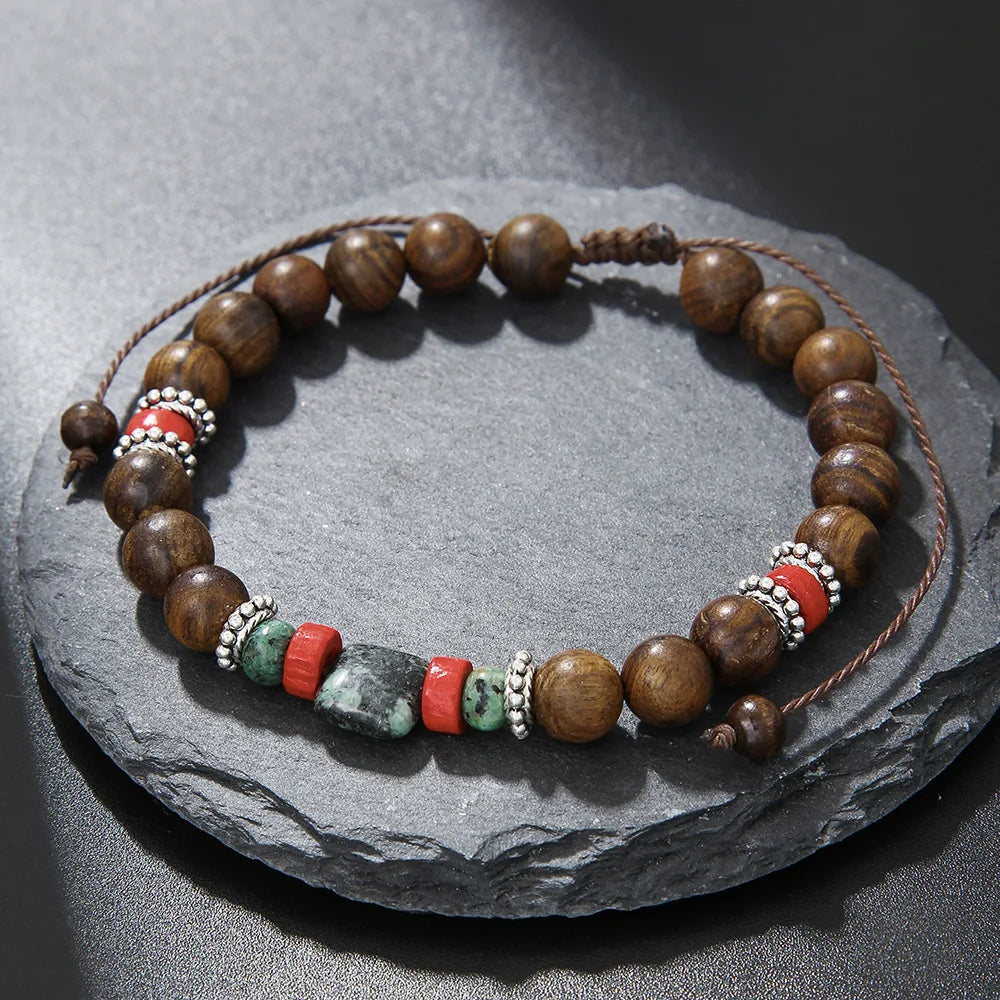 Bracelet Homme Perle BOHEME BOIS NATUREL