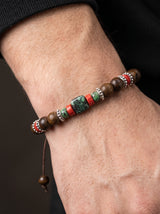 Bracelet Homme Perle BOHEME BOIS NATUREL portee lifestyle Stag