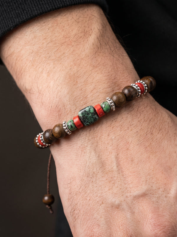 Bracelet Homme Perle BOHEME BOIS NATUREL