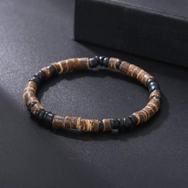 Herrenarmband Perlen NATÜRLICHES HANDGEFERTIGTES HOLZ