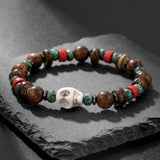 Bracelet Homme Perle CRÂNE VINTAGE