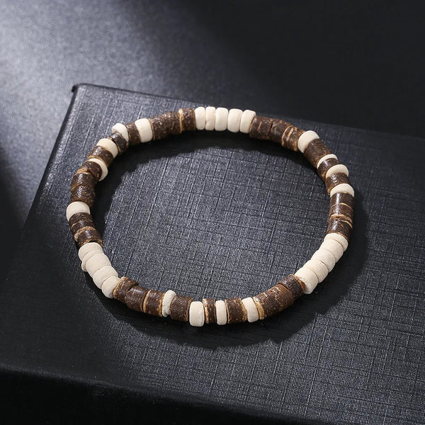 Bracelet Homme Perle NATUREL BOIS BLANC