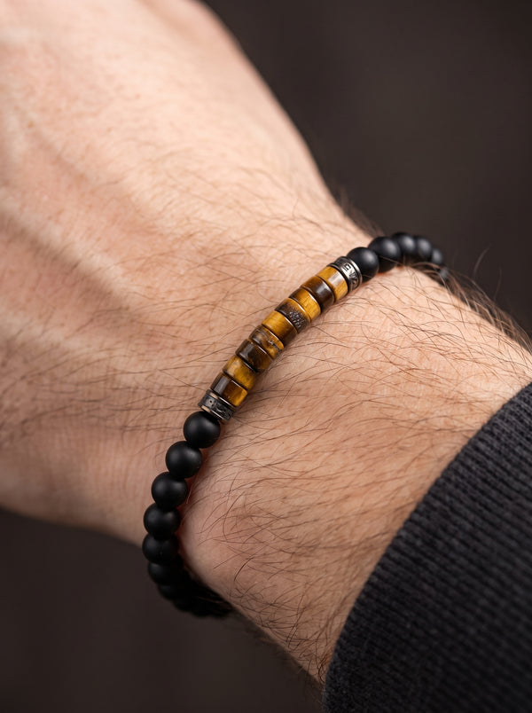 Bracelet Homme Perle NOIR POLYVALENT