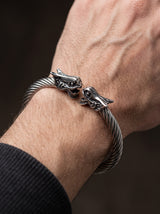 Bracelet Jonc Homme DRAGON VIKING portee lifestyle Stag