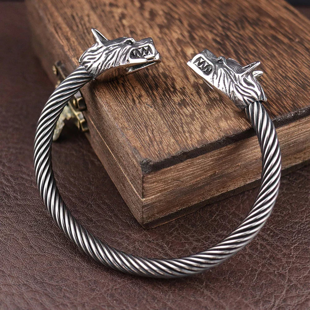 Bracelet Jonc Homme LOUP VIKING - Style