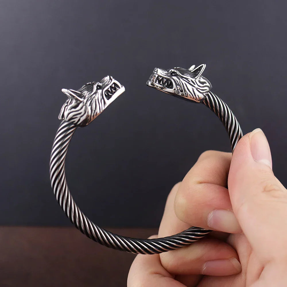 Bracelet Jonc Homme LOUP VIKING - Style