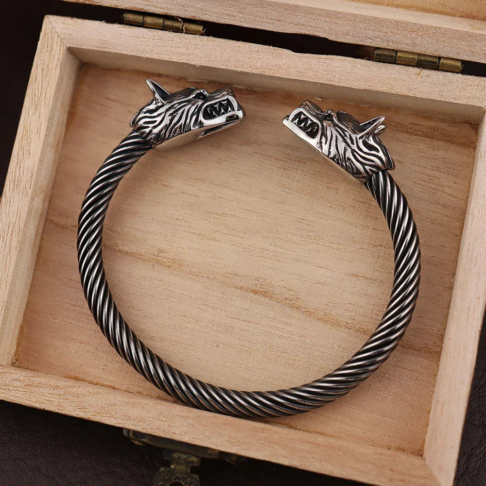 Bracelet Jonc Homme LOUP VIKING - Style