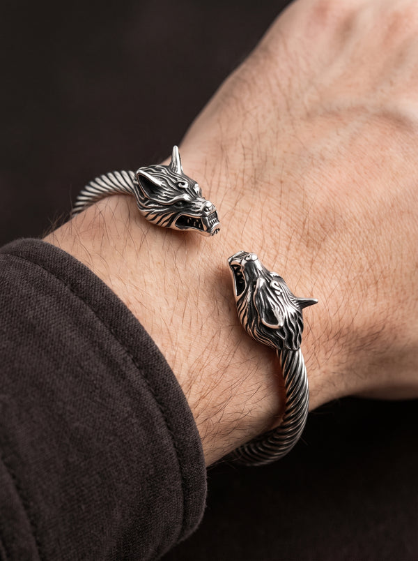 Bracelet Jonc Homme LOUP VIKING - Style
