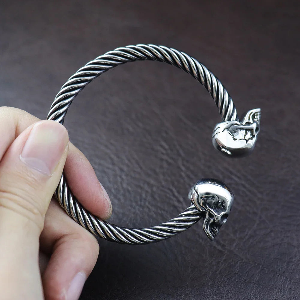 Bracelet Jonc Homme TETE DE MORT - Acier