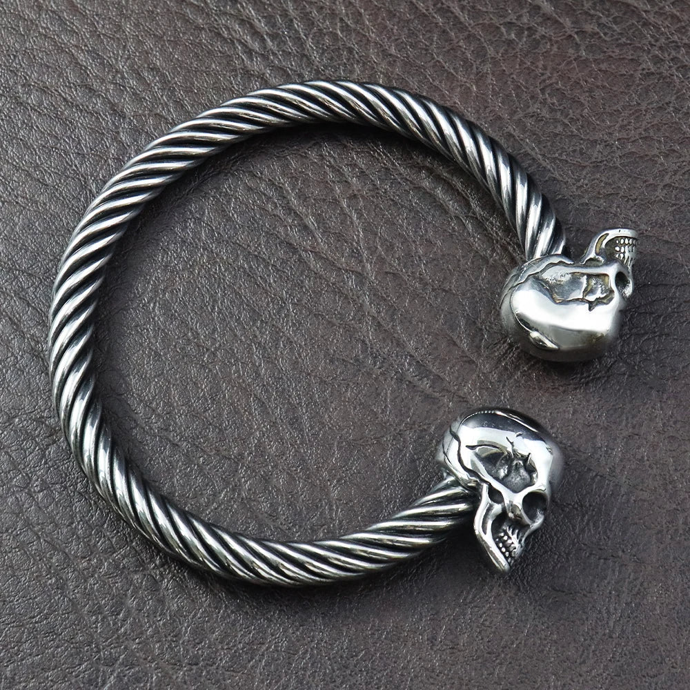Bracelet Jonc Homme TETE DE MORT - Acier