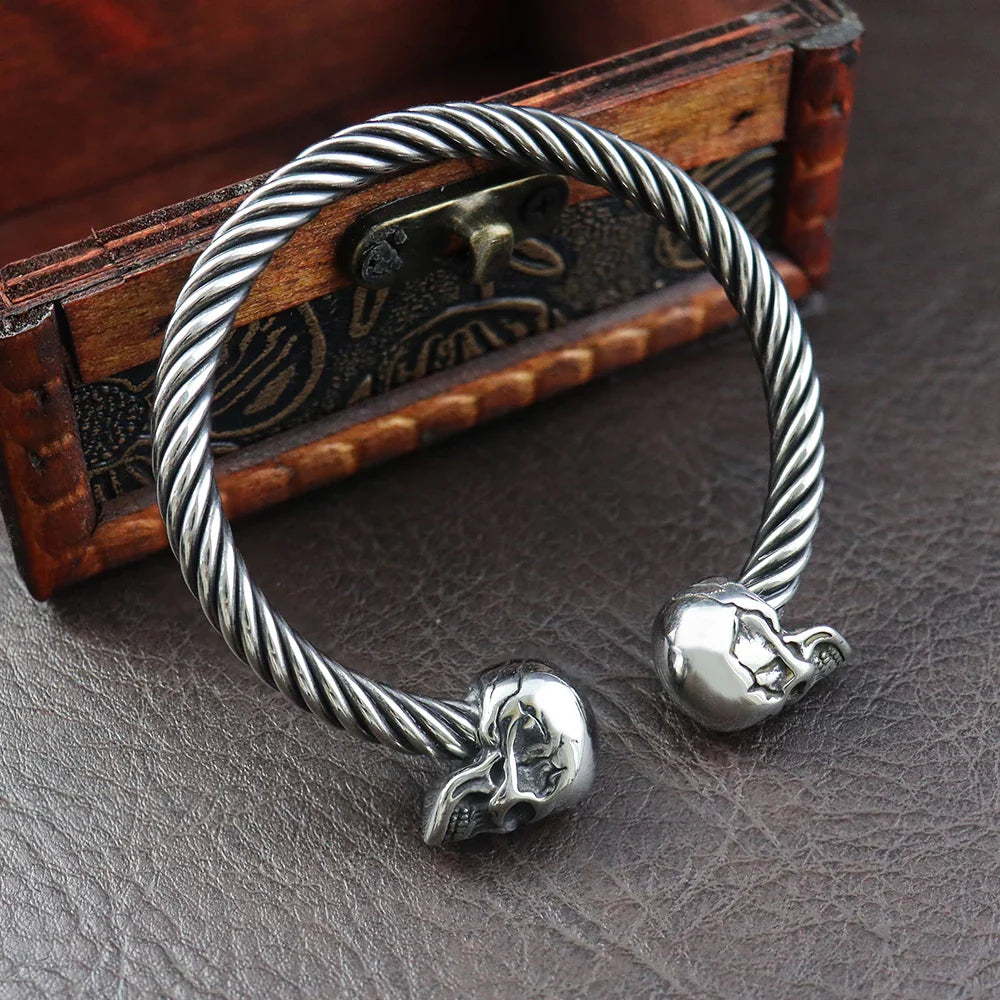 Bracelet Jonc Homme TETE DE MORT - Acier