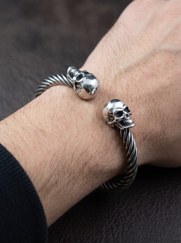 Bracelet Jonc Homme TETE DE MORT - Acier