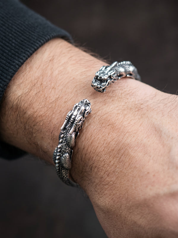 Bracelet Jonc Viking Homme DRAGON - Acier