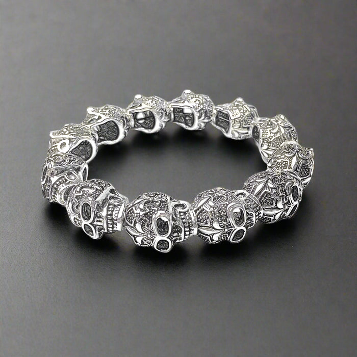 Bracelet Tête de Mort Homme Acier Inoxydable DESIGN PUNK