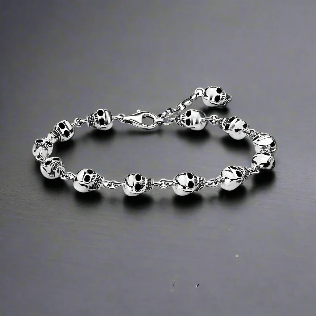 Bracelet Tête de Mort Homme ARGENT VINTAGE