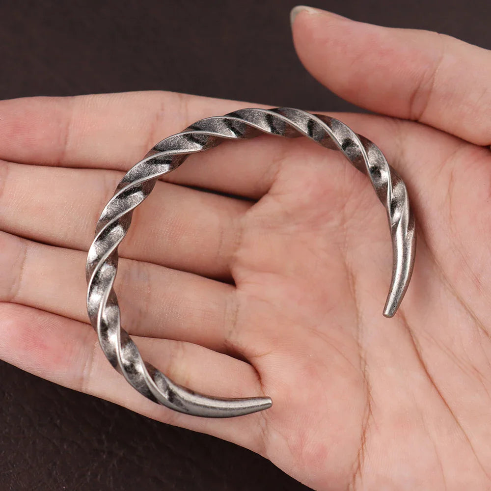 Bracelet Viking Jonc Homme TRESSE - Acier