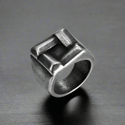 Chevalière Homme Acier CARRÉ