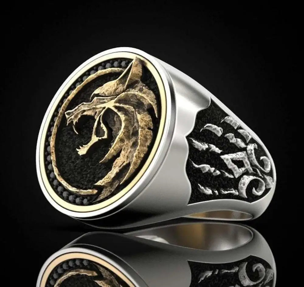 Bague Viking Griffe de Loup en Acier