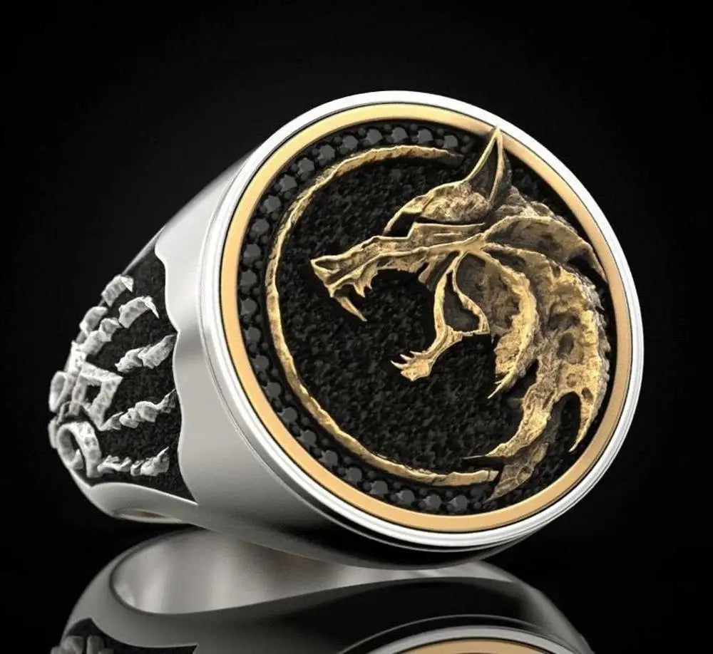 Bague Viking Griffe de Loup en Acier