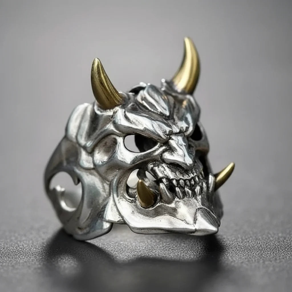 Bague MEMPO avec cornes japonaise pour homme