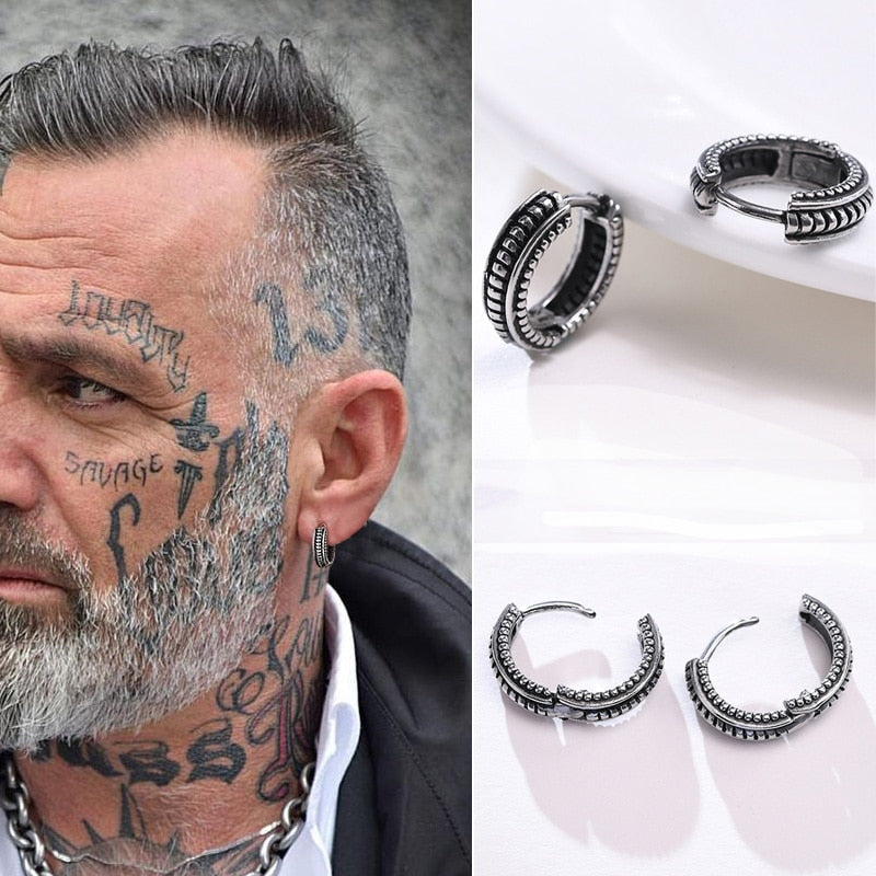 Boucle d'Oreille Homme Créole Acier