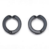Fausse Boucle Oreille Homme Anneau Noir