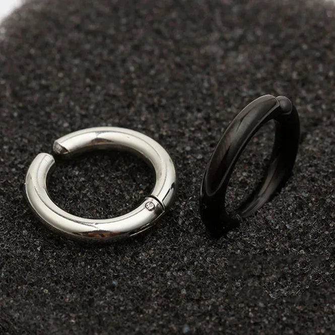 1 pairs Popular Ear Clip Earrings for Men/Women Stainless Steel Painless Punk Black Non Piercing Fake Cartilage Earring