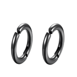 Fausse Paire de Boucles d’Oreilles Simples pour Homme - Noir