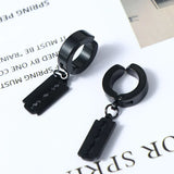 Fausses boucles d'oreilles noires pendantes au style punk