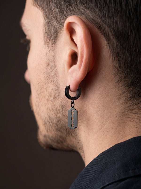 Fausses boucles d'oreilles pendantes au style punk