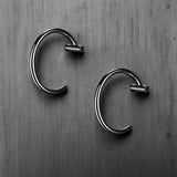 Faux Piercing Lèvre Homme ANNEAU NOIR - B black