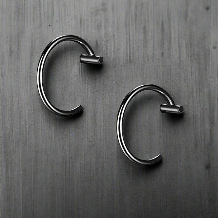 Faux Piercing Lèvre Homme ANNEAU NOIR