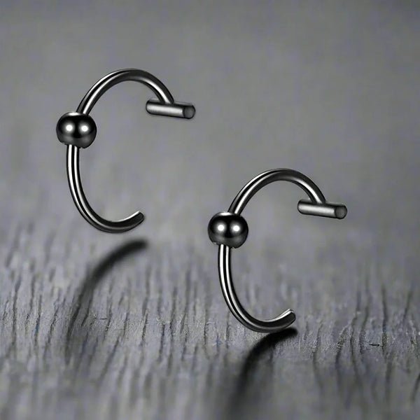 Faux Piercing Lèvre Homme BOULE NOIRE - C black