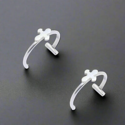 Faux Piercing Lèvre Homme CROIX ARGENT
