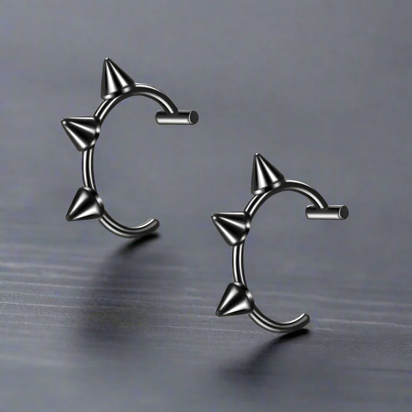 Faux Piercing Lèvre Homme SPIKE NOIR - D black