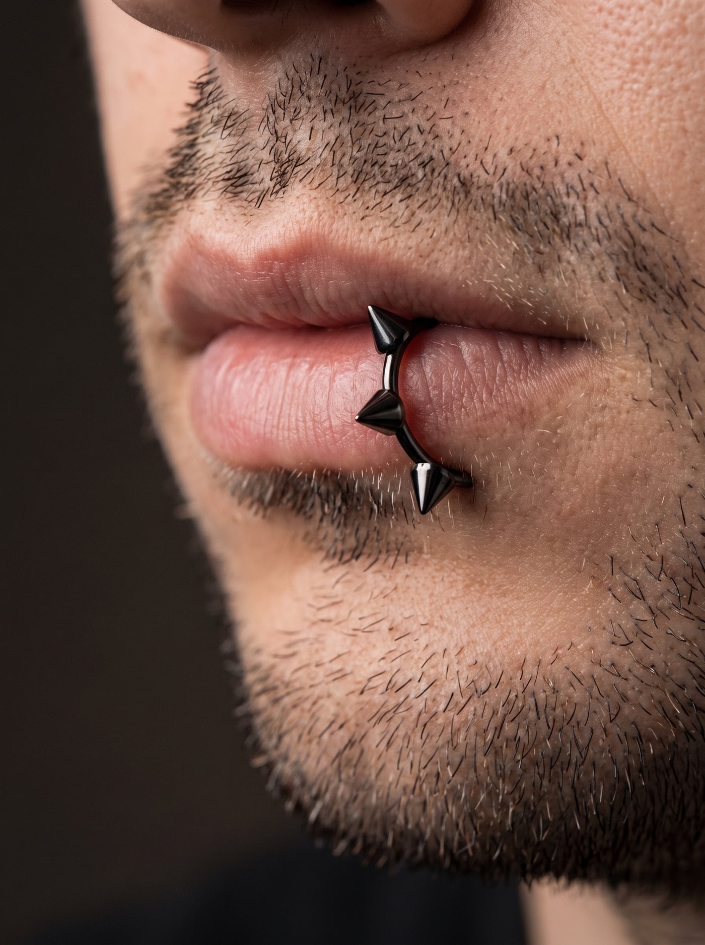 Faux Piercing Lèvre Homme SPIKE NOIR