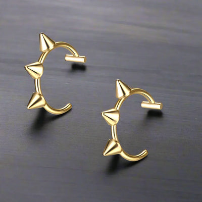 Faux Piercing Lèvre Homme SPIKE OR (Paire)