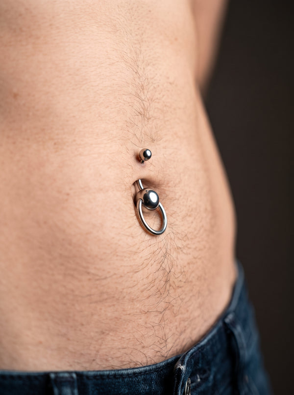 Piercing Nombril à Boules en Acier - Style 4