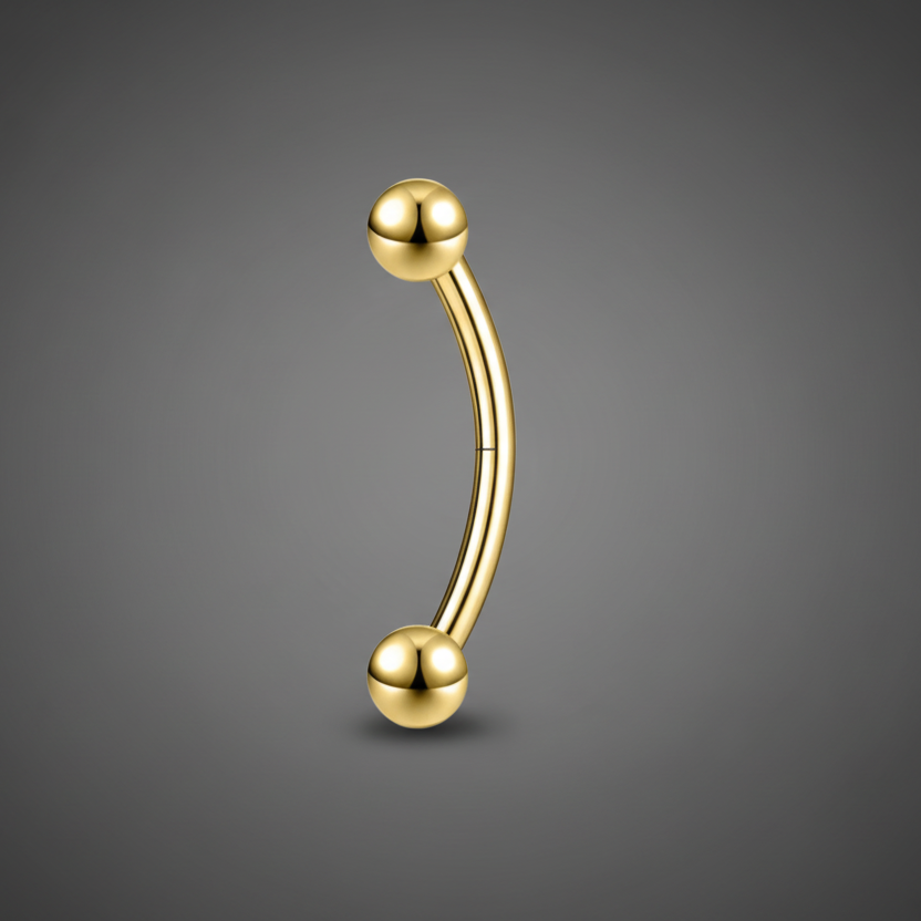 Piercing à boules doré pour homme en acier inoxydable