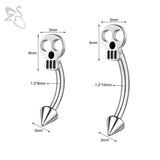 Piercing Nombril TÊTE DE MORT en Acier Inoxydable - acier inoxydable / 8MM