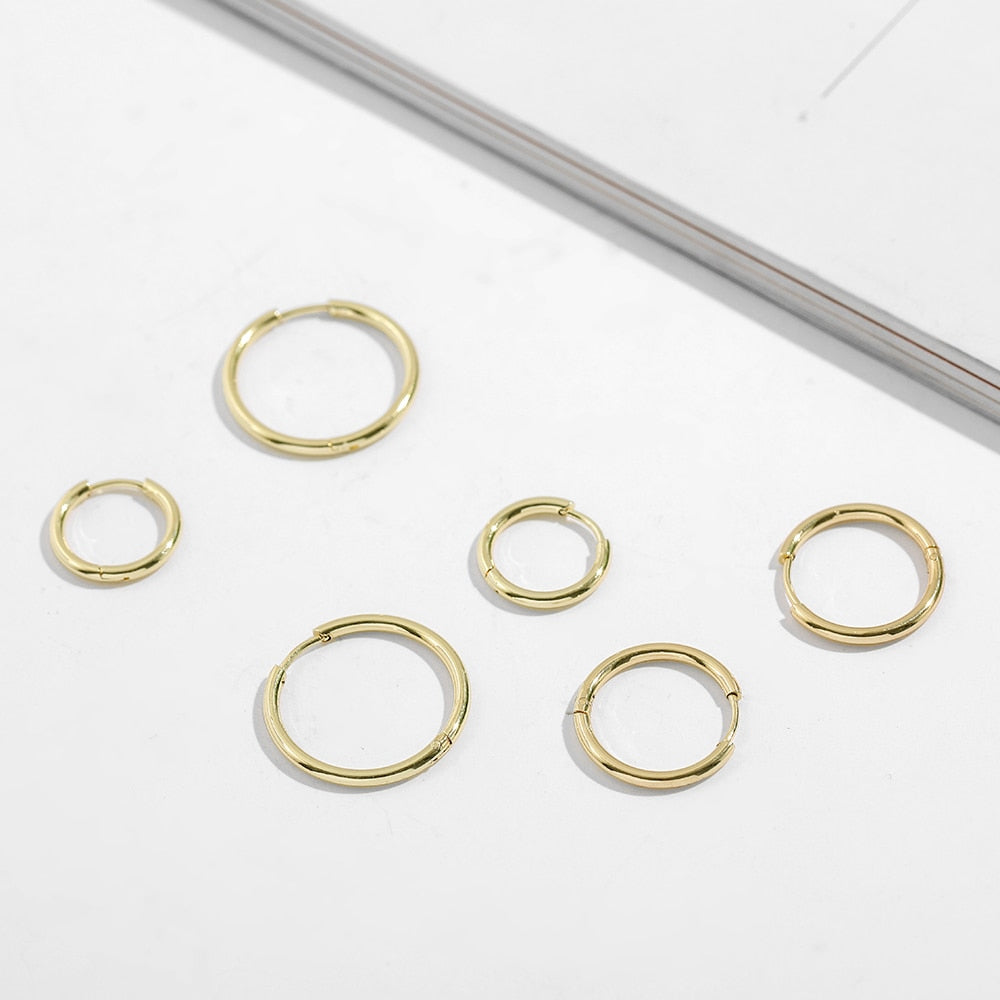 Boucles d'oreilles anneaux 25mm pour femme - Or jaune 10K